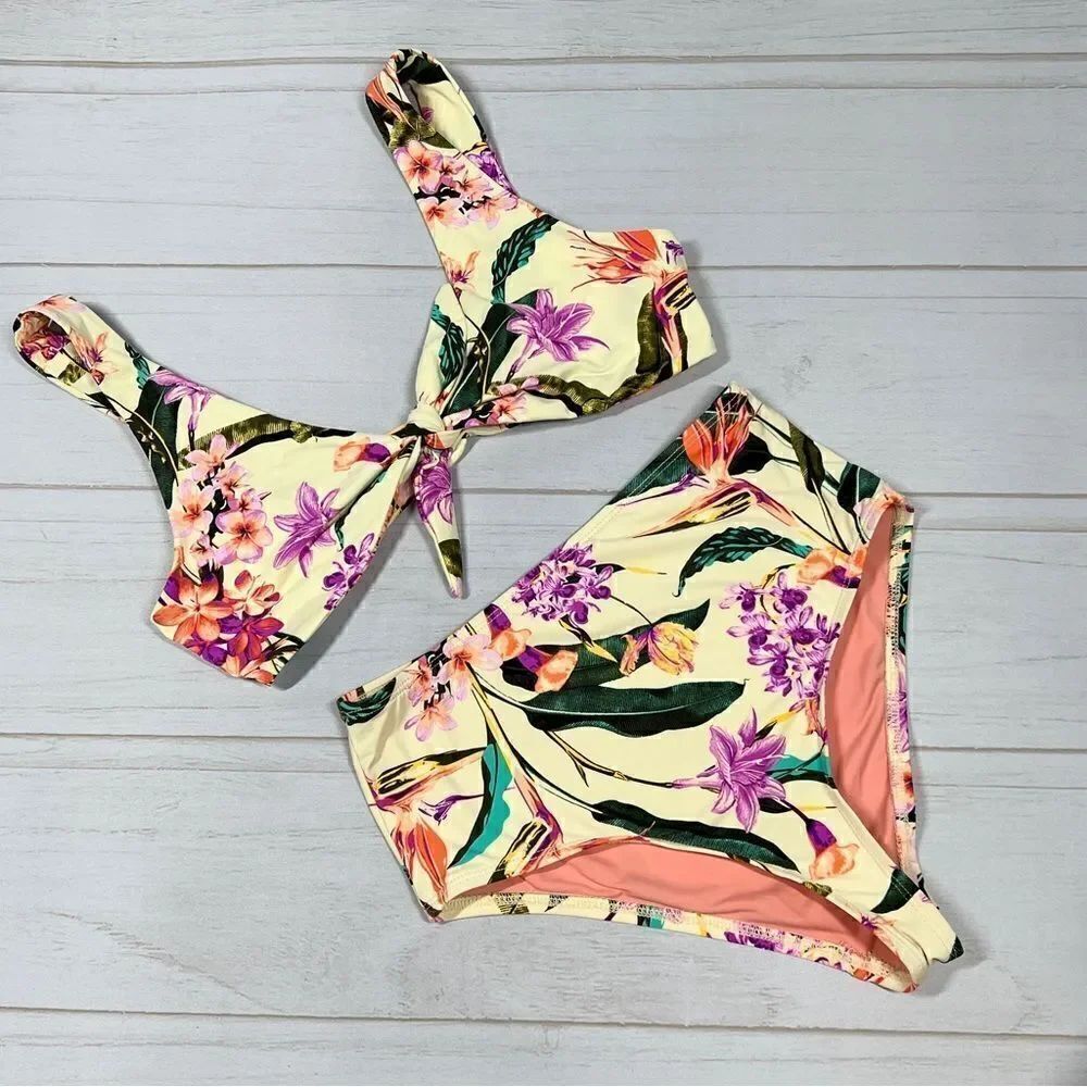 Dippin’ Daisy’s Swim Birds of Paradise 2 Piece Bikini S Floral Tropical